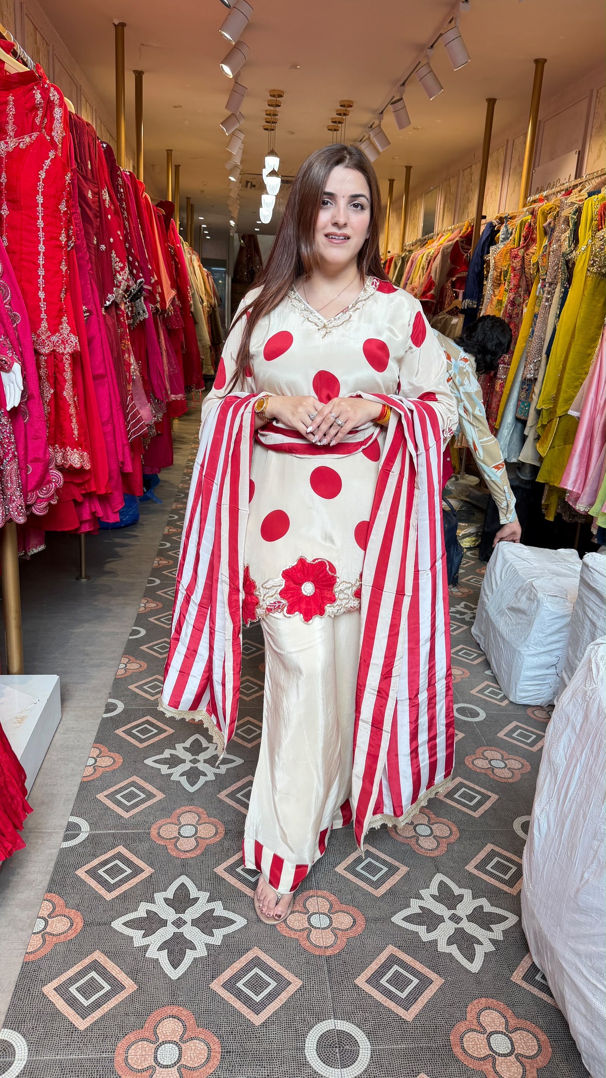 Polka-Dot Patiala Suit