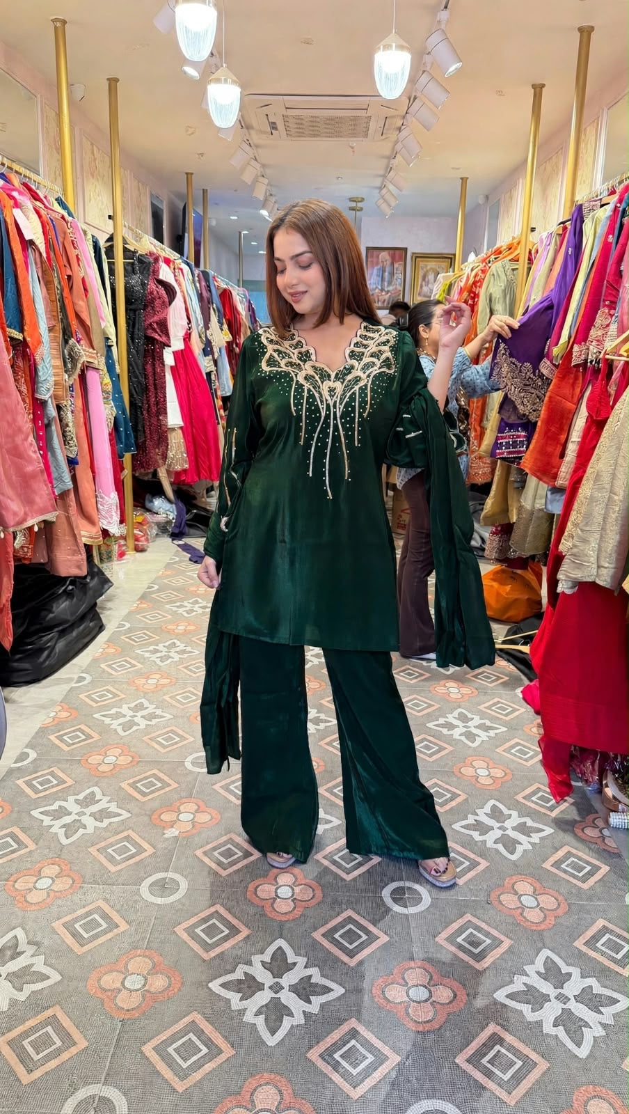 Elegant Embroidered Straight Kurta with Palazzo Set