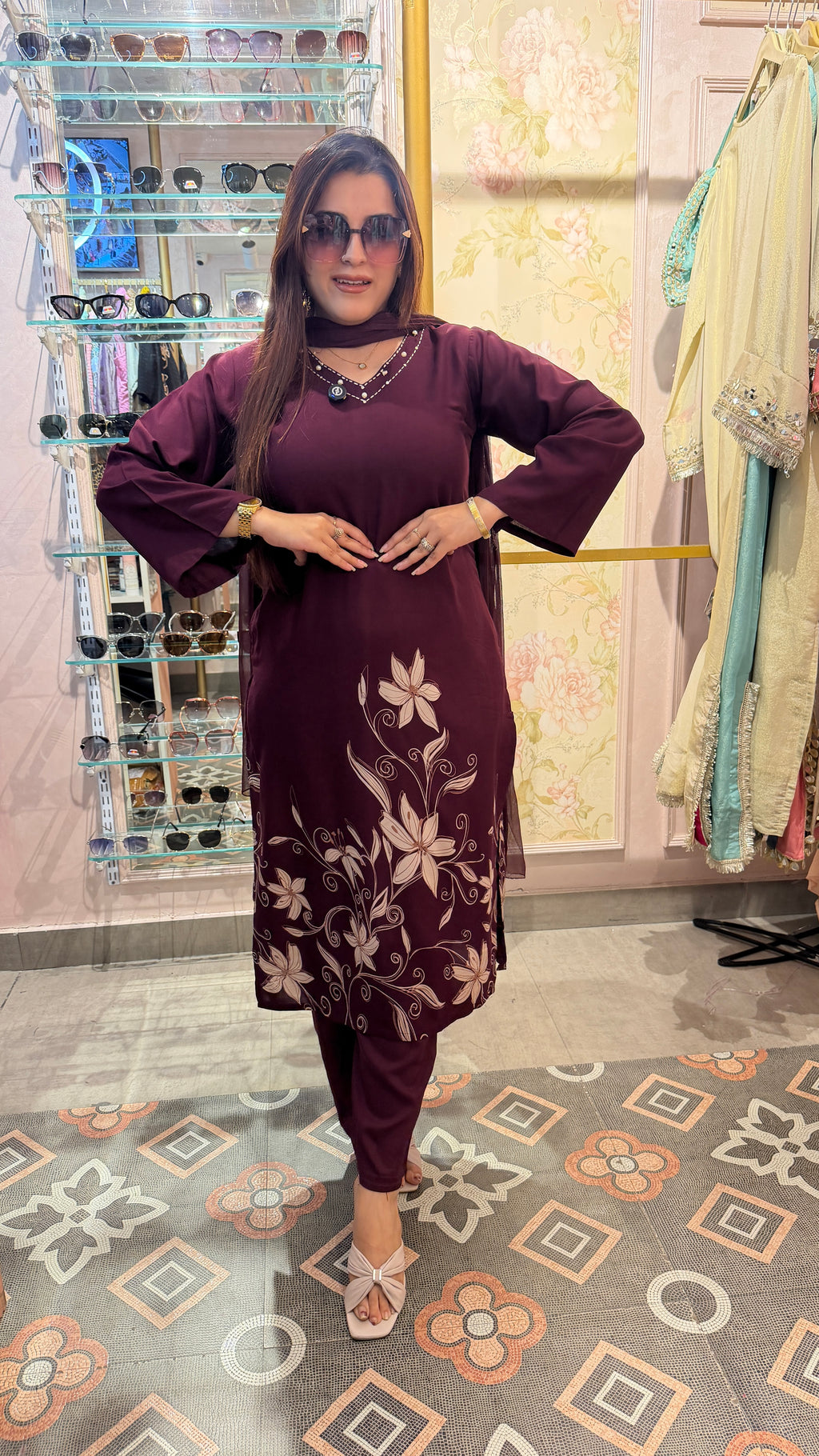 Floral Printed Kurta Set with Dupatta