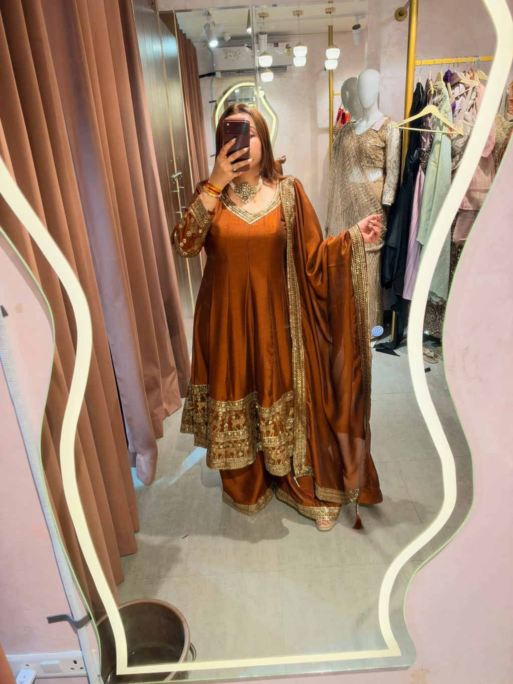 Traditional Anarkali Suit with Heavy Embroidered Border