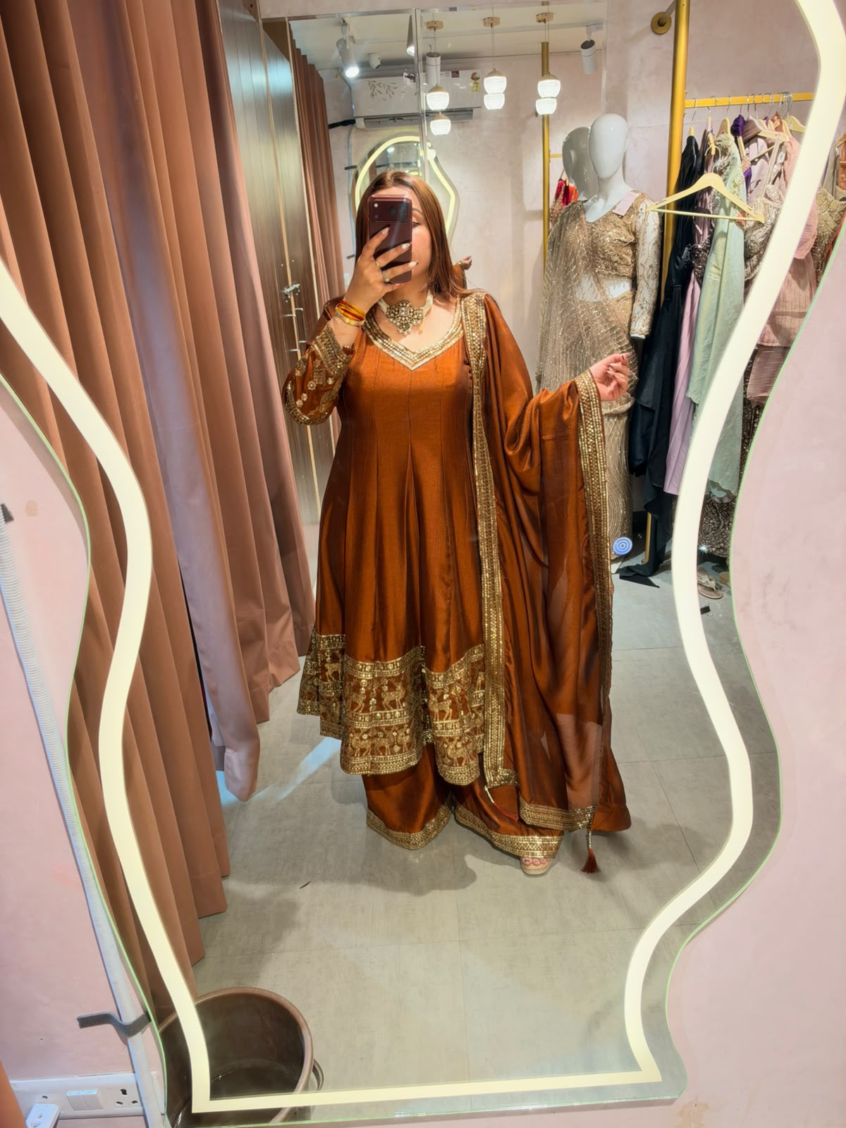 Traditional Anarkali Suit with Heavy Embroidered Border