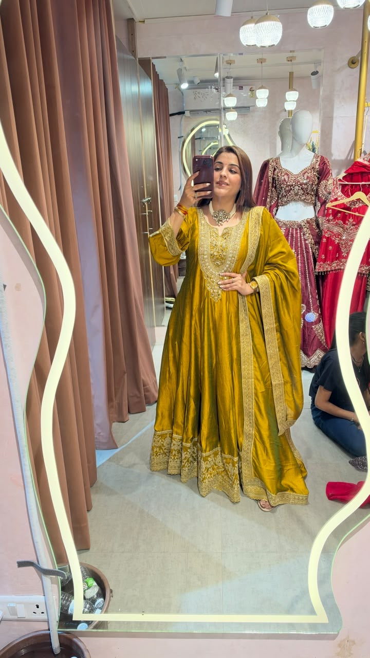 Elegant floor-length Anarkali Gown Suit