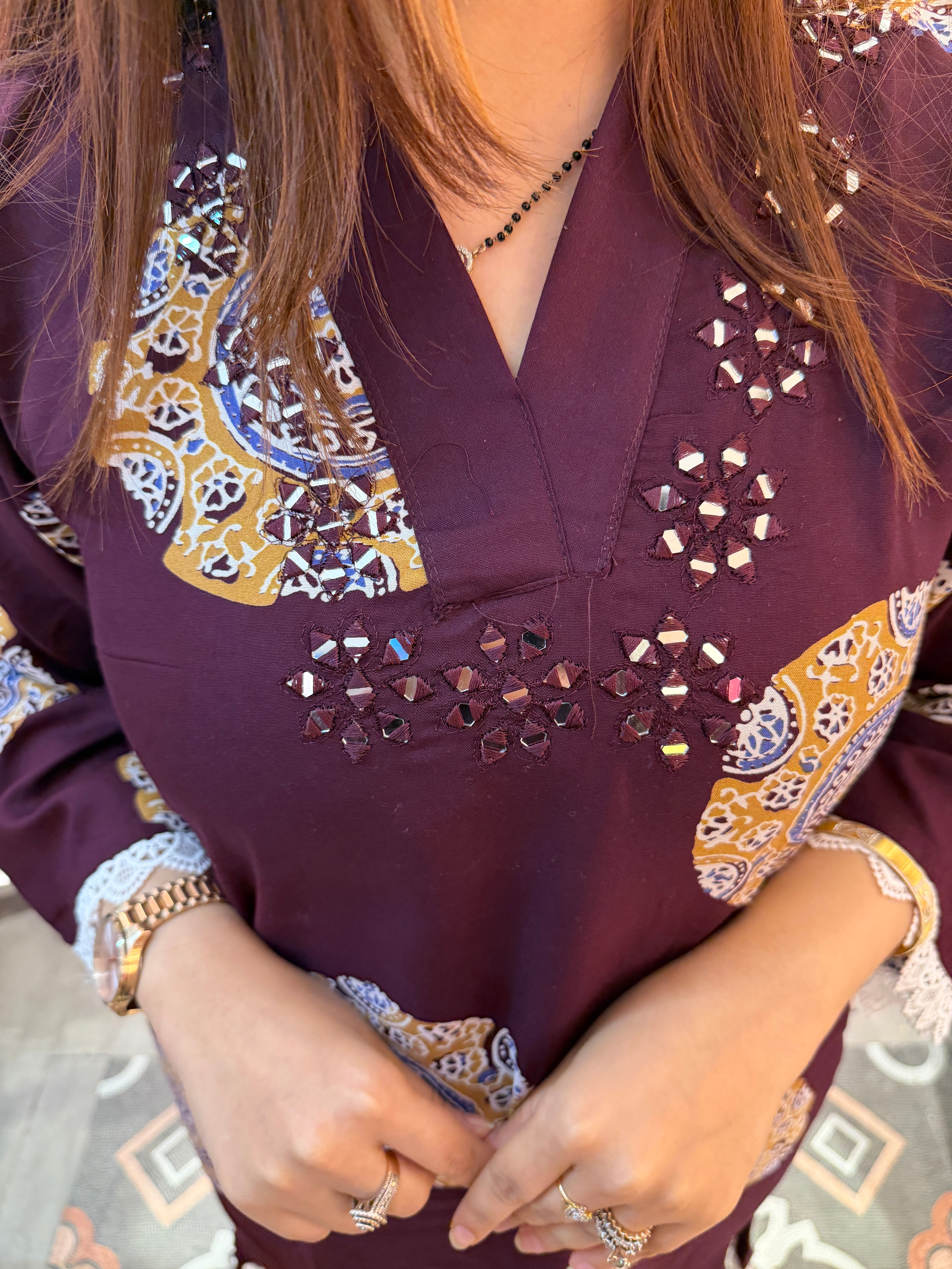 Royal Plum Mandala Co-Ord Set