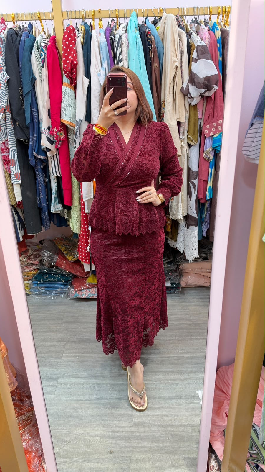 Elegant Lace Wrap-Style Maxi Dress