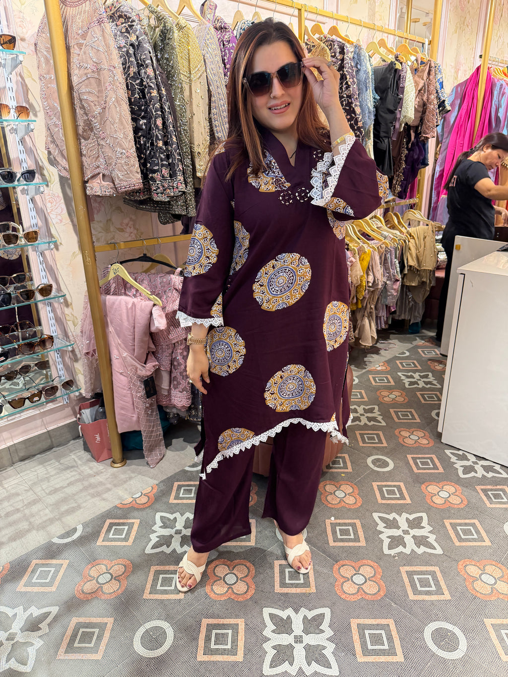 Royal Plum Mandala Co-Ord Set