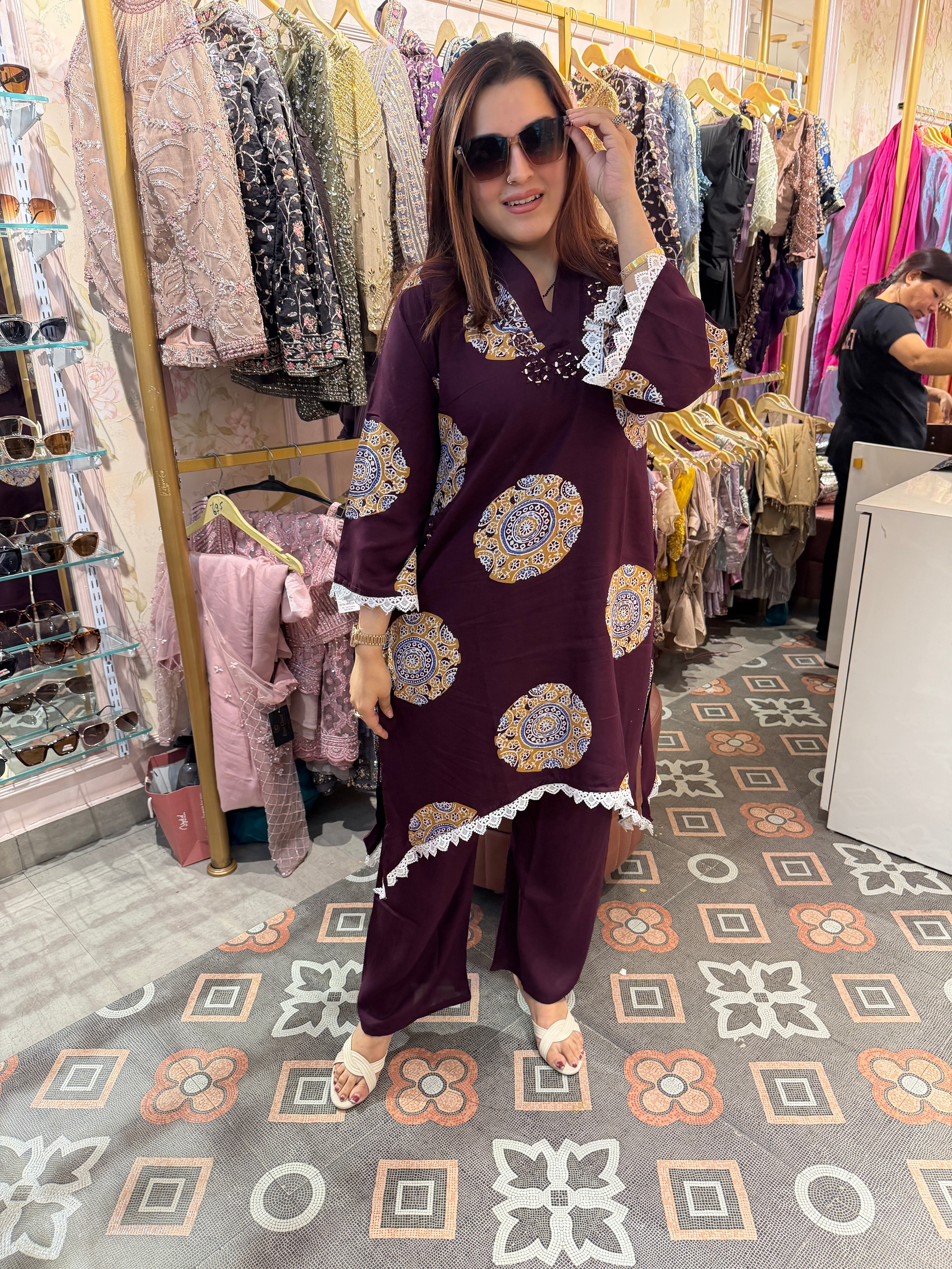 Royal Plum Mandala Co-Ord Set