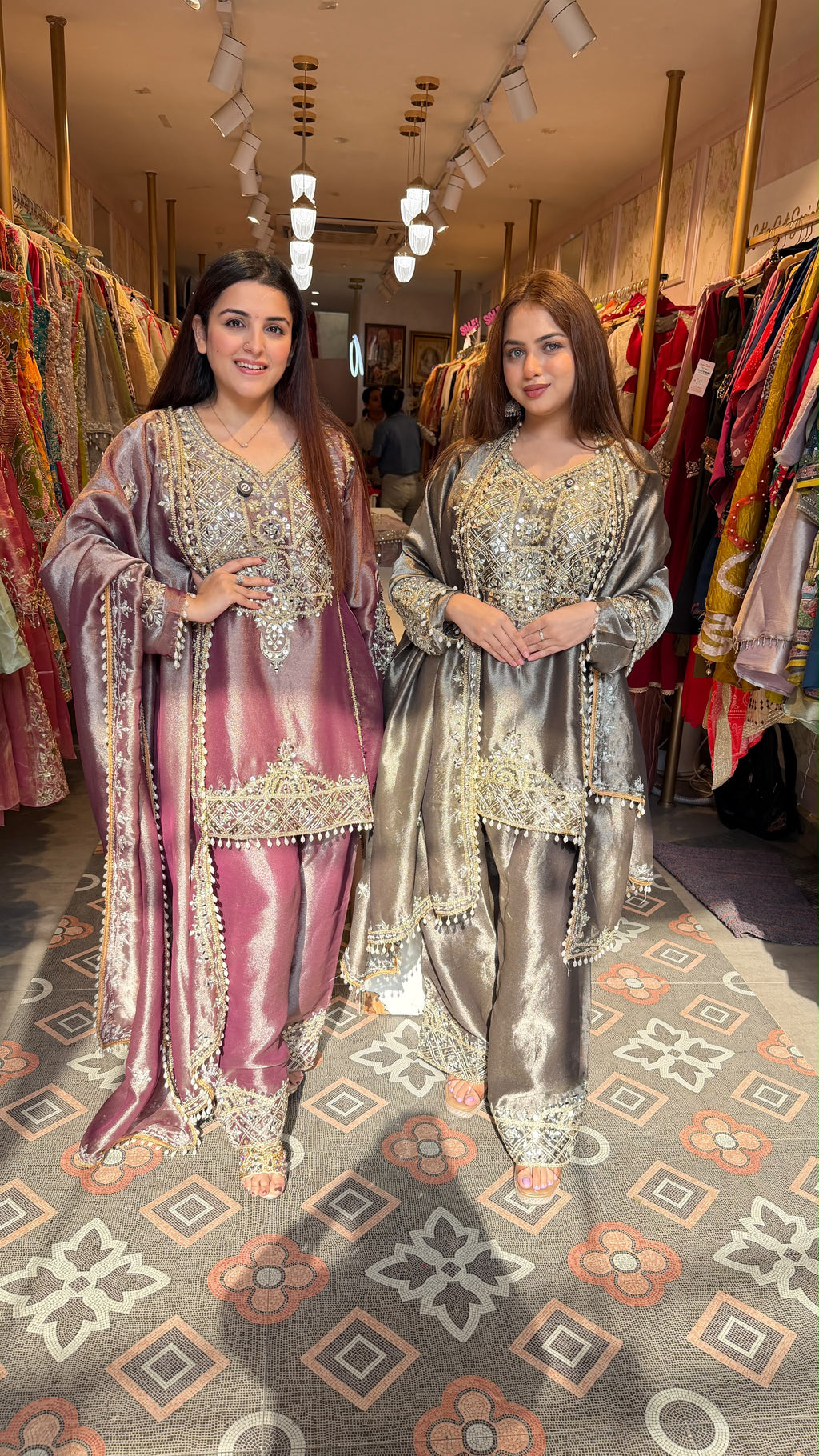 Embroidered Punjabi Suit with Patiala Pants & Dupatta