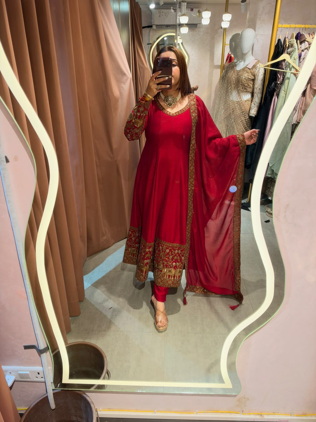 Traditional Anarkali Suit with Heavy Embroidered Border