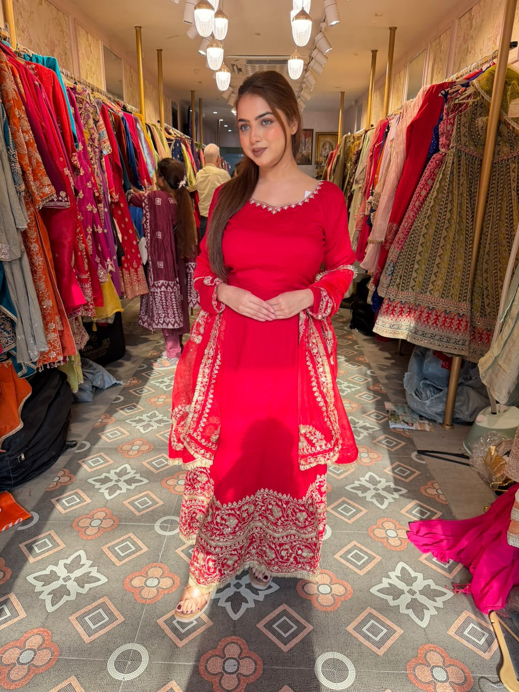 Embroidered Anarkali Suit with Dupatta