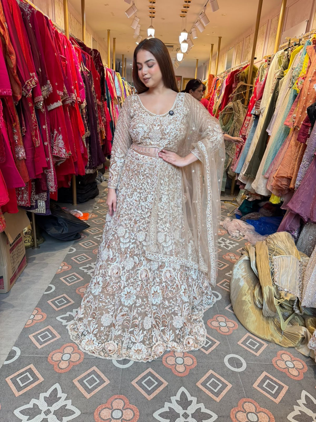 Champagne Beige Bridal Lehenga Choli