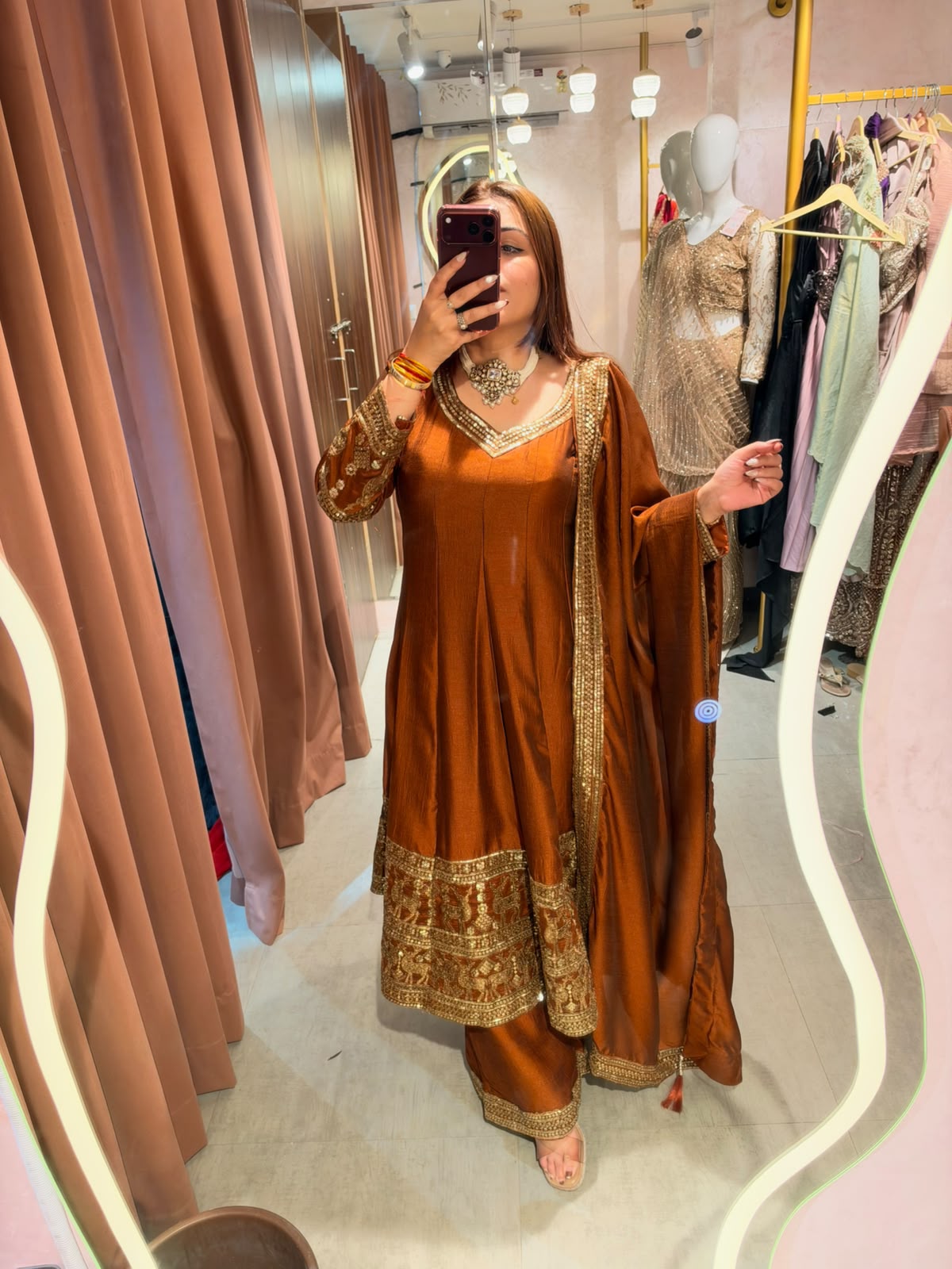 Traditional Anarkali Suit with Heavy Embroidered Border