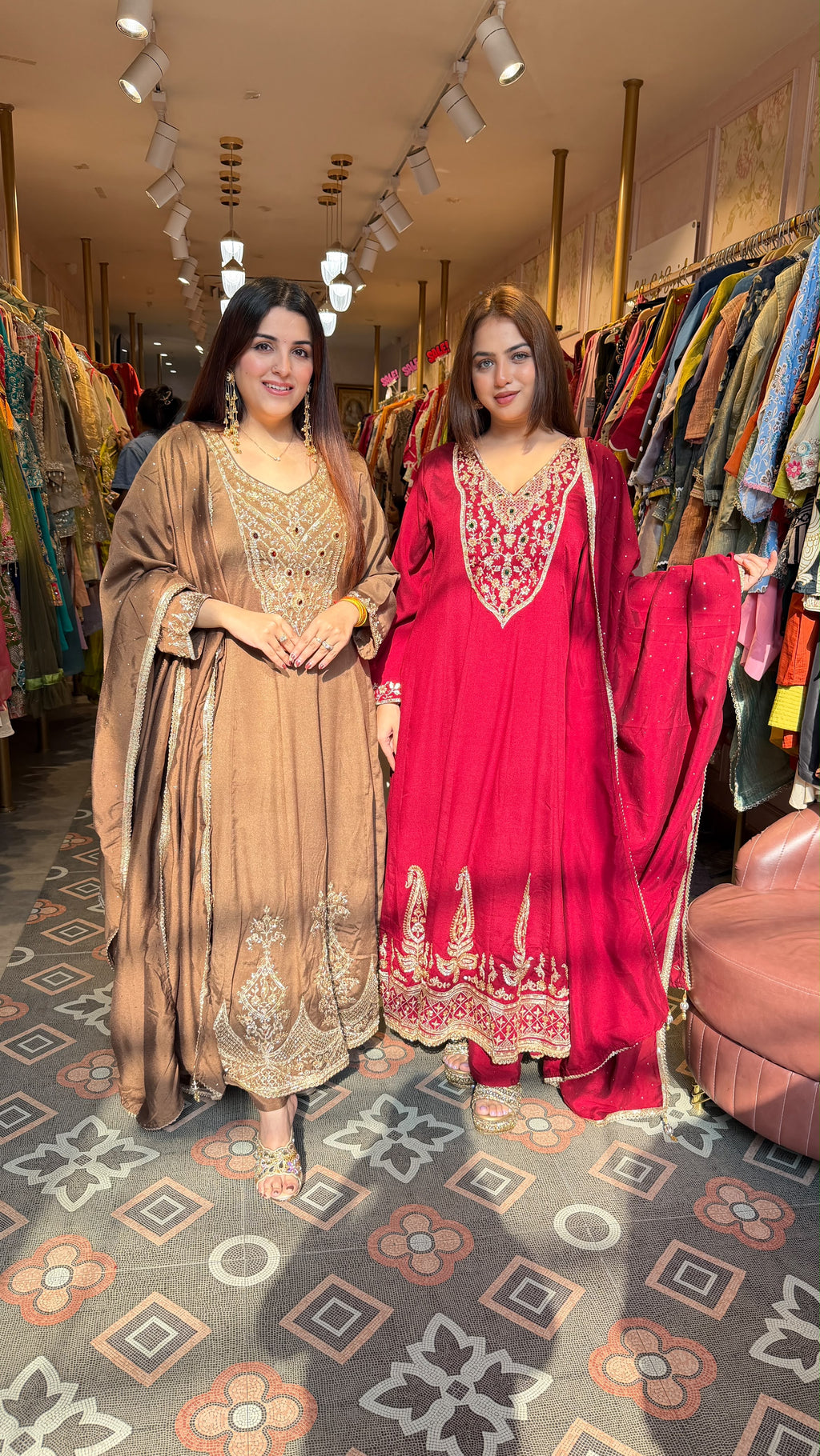 Anarkali Suit with Kashmiri-Inspired Embroidery