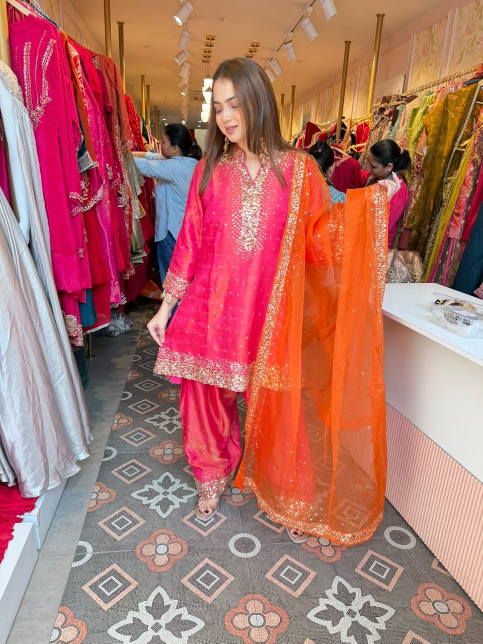 Punjabi Festive Straight-Cut Suit with Patiala Salwar