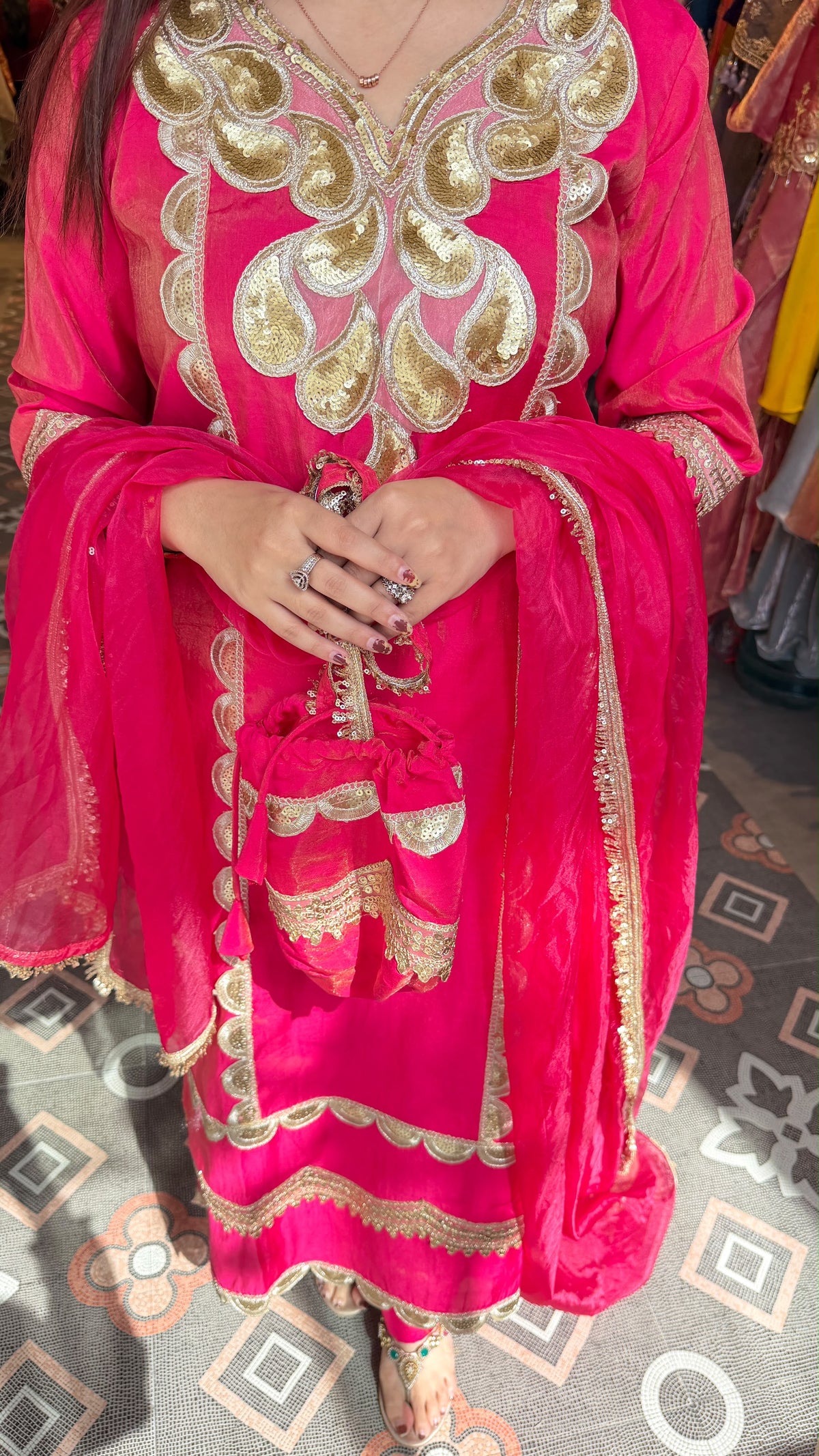 Traditional Punjabi Embroidered 3-Piece Suit set