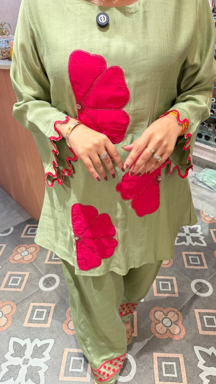 Floral Appliqué Co-ord Set