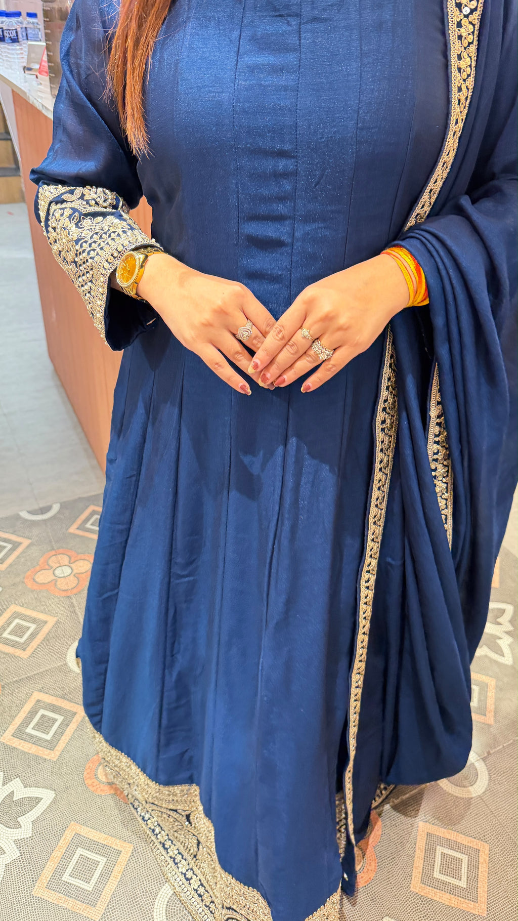 Floor-Length Anarkali Suit with Heavy Zari Border