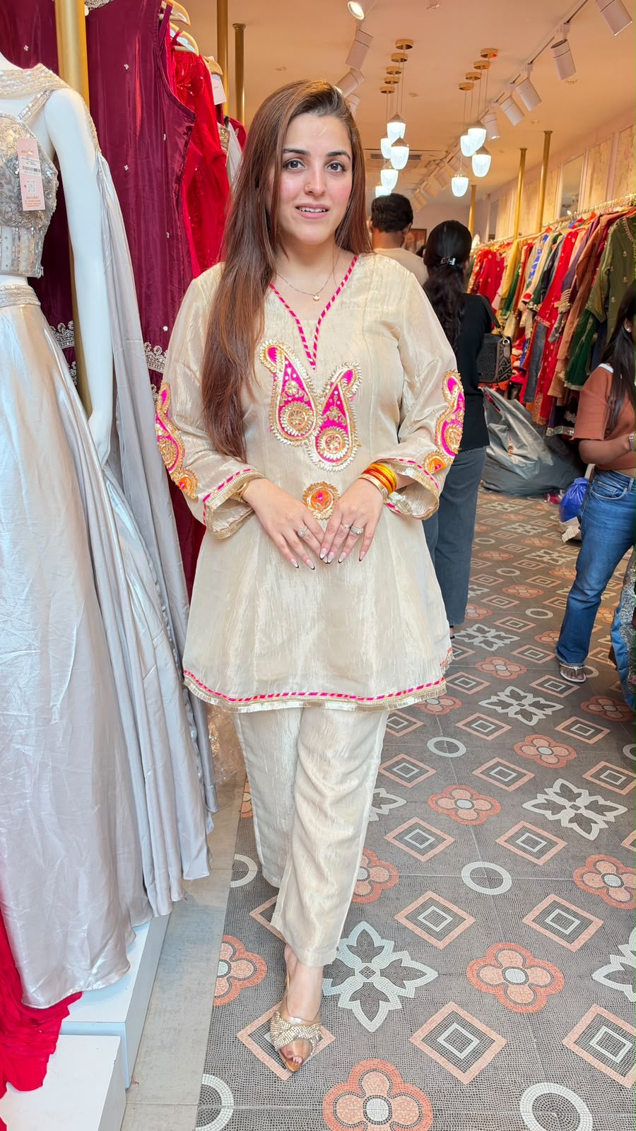 Royal Ivory Paisley Embroidered Kurta Set