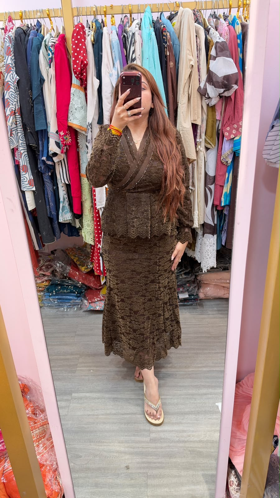 Elegant Lace Wrap-Style Maxi Dress