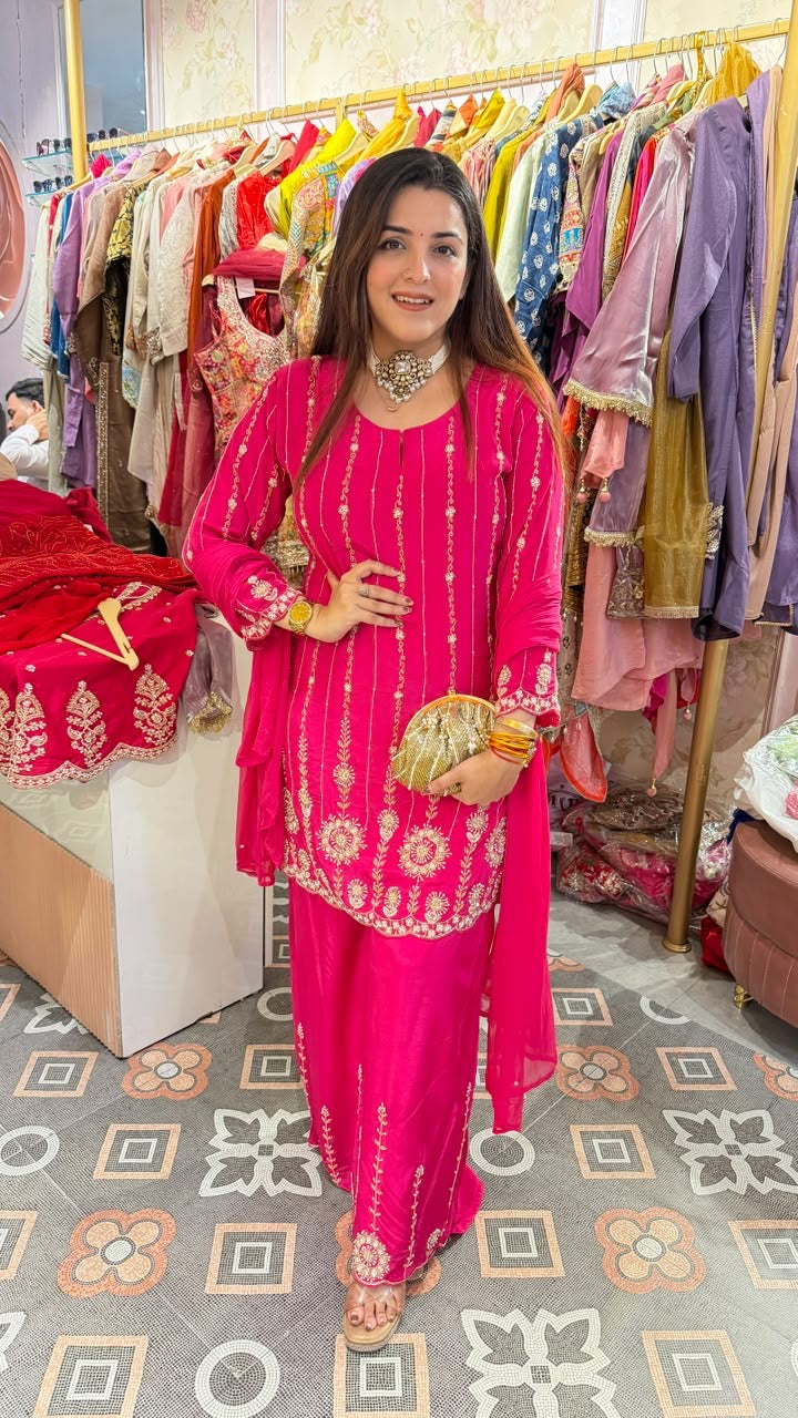 Designer Punjabi kurti palazzo Suit set