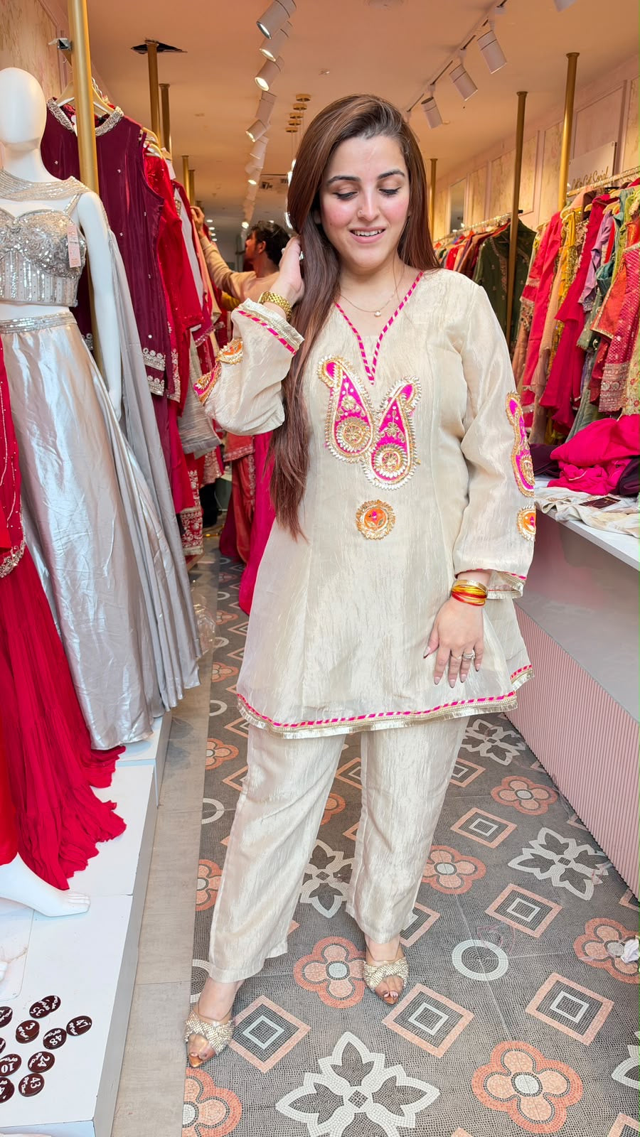 Royal Ivory Paisley Embroidered Kurta Set