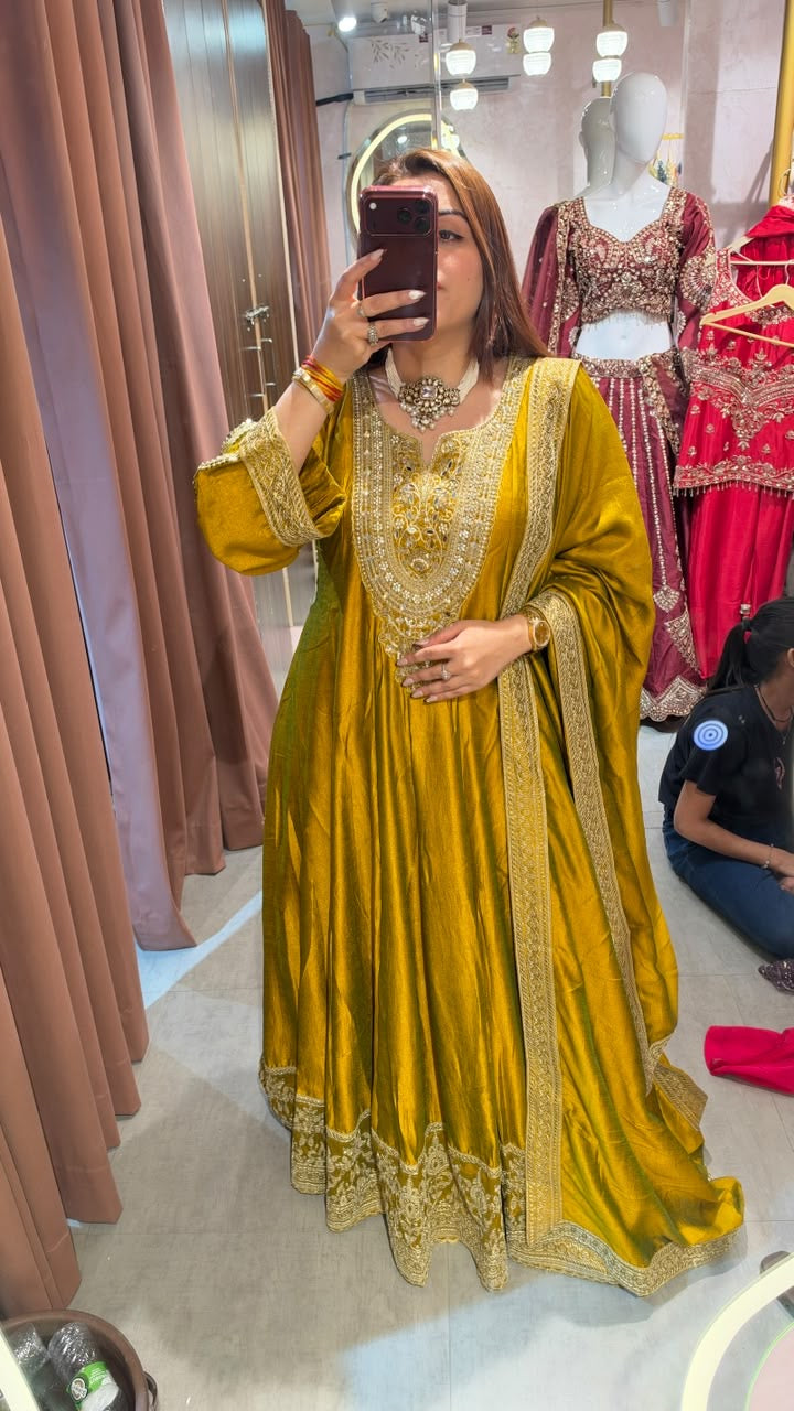 Elegant floor-length Anarkali Gown Suit