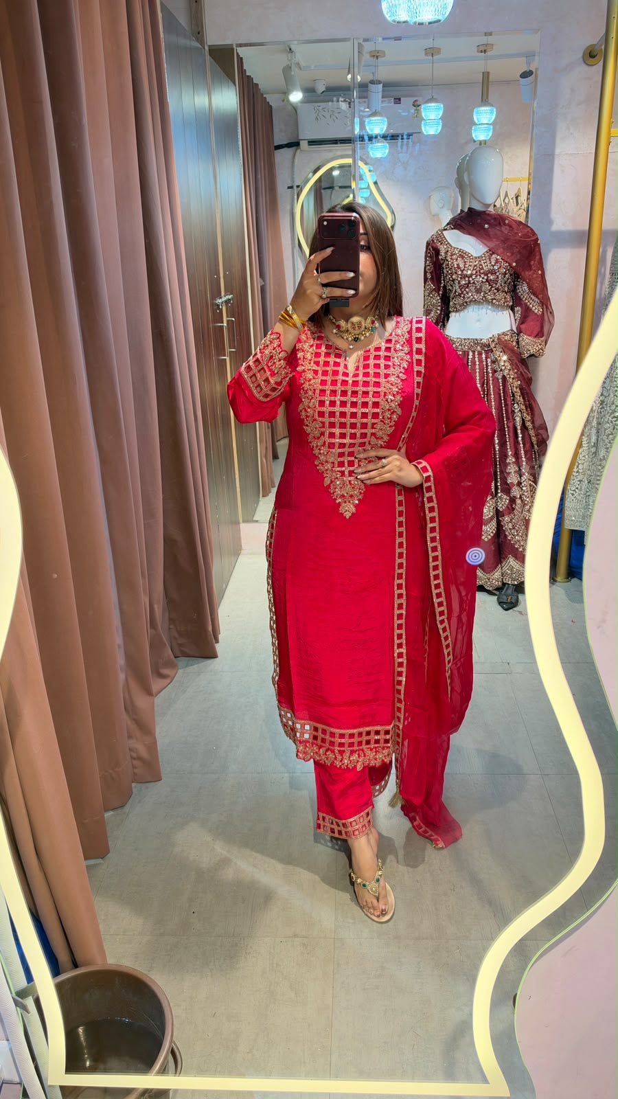 Embroidered Straight-Cut Salwar Suit