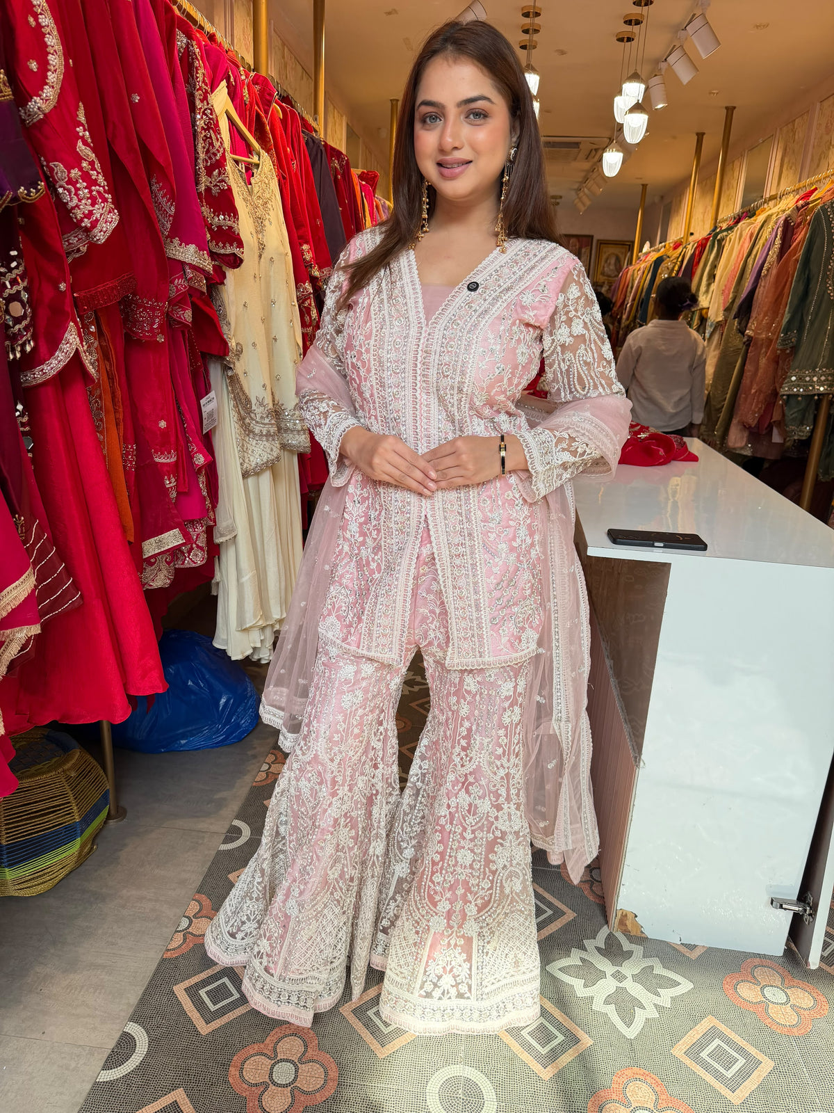 Traditional Pakistani- Embroidered Sharara Suit