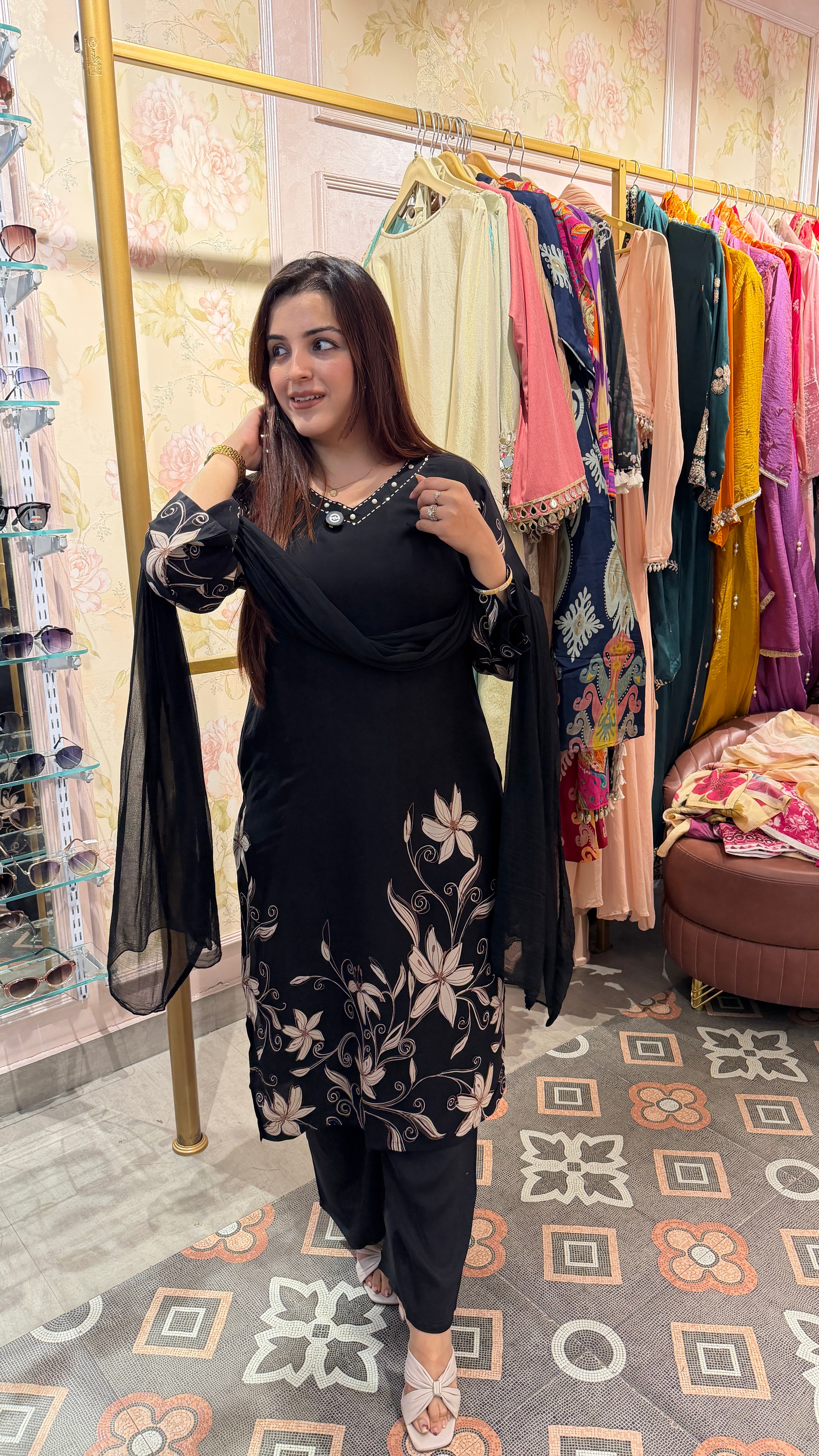 Floral Printed Kurta Set with Dupatta
