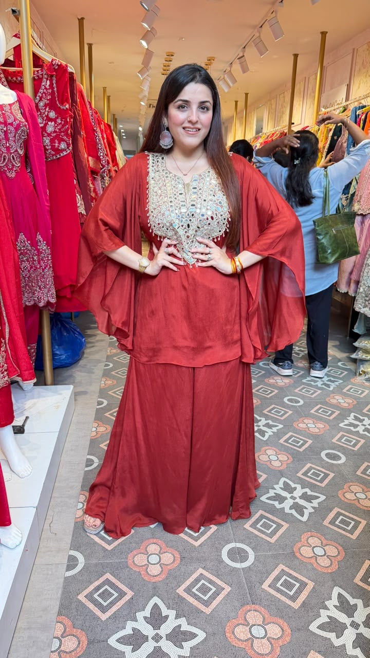 Mirror work Indo-Western Kaftan Co-ord Set