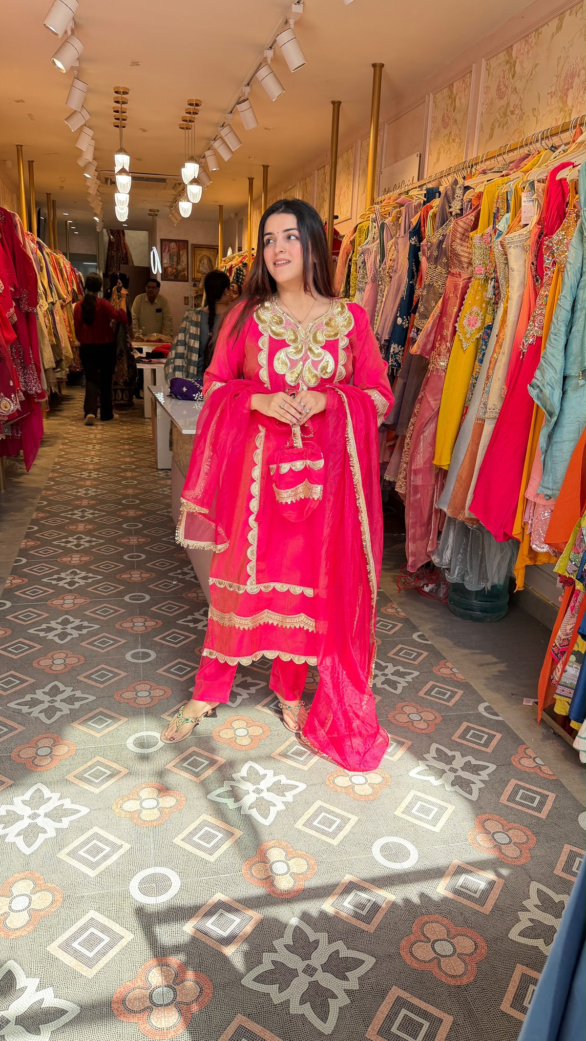 Traditional Punjabi Embroidered 3-Piece Suit set