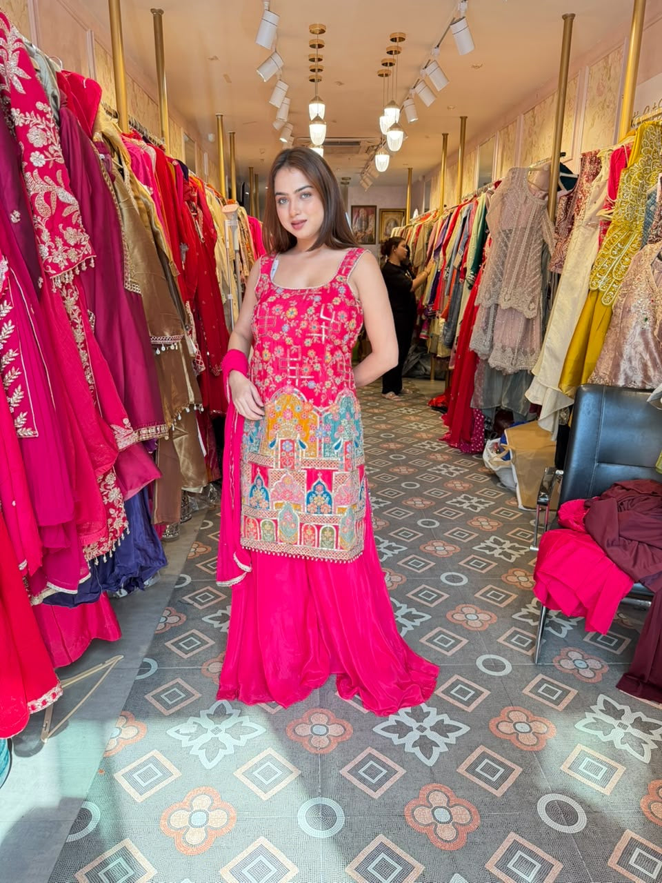 Traditional Multicolour Embroidered Patiala Suit