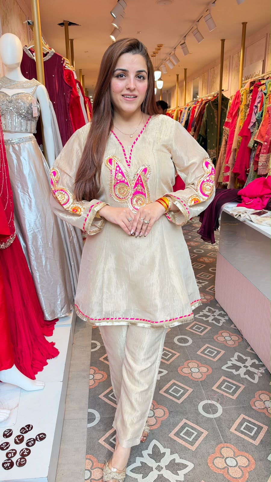 Royal Ivory Paisley Embroidered Kurta Set
