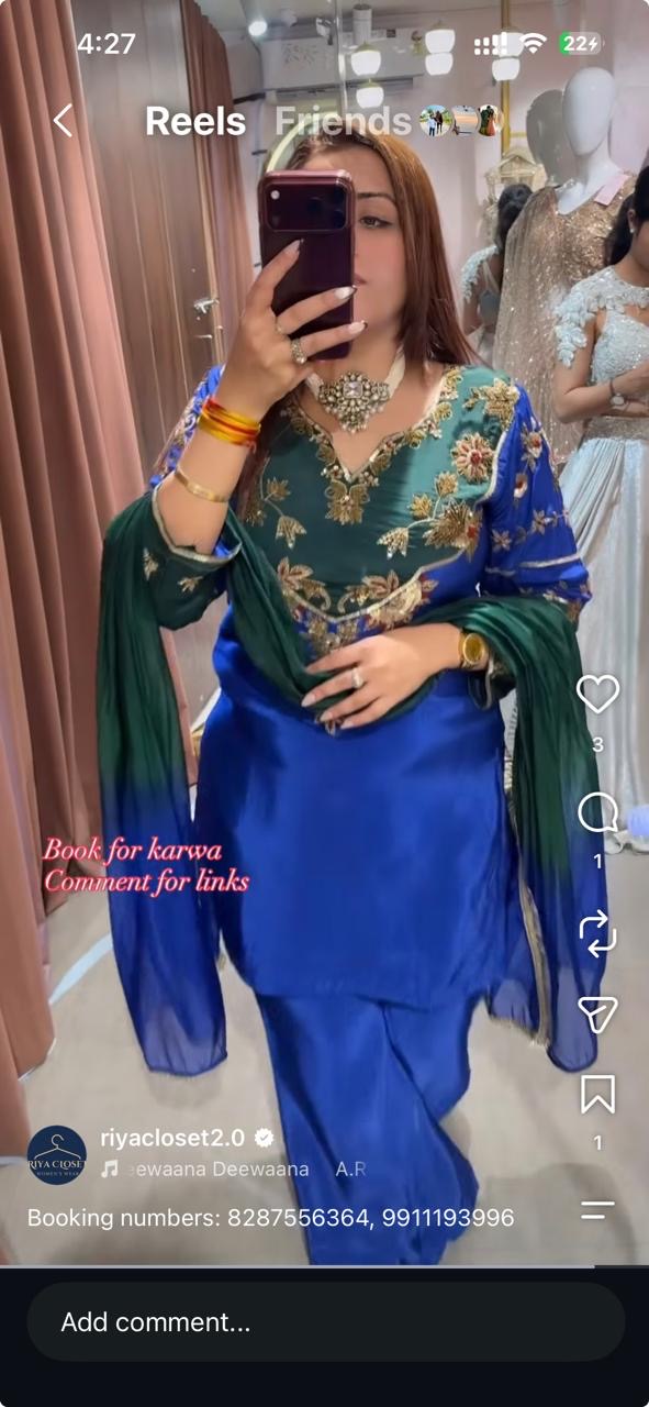 Embroidered Contrast Sharara Suit with Contrast Dupatta