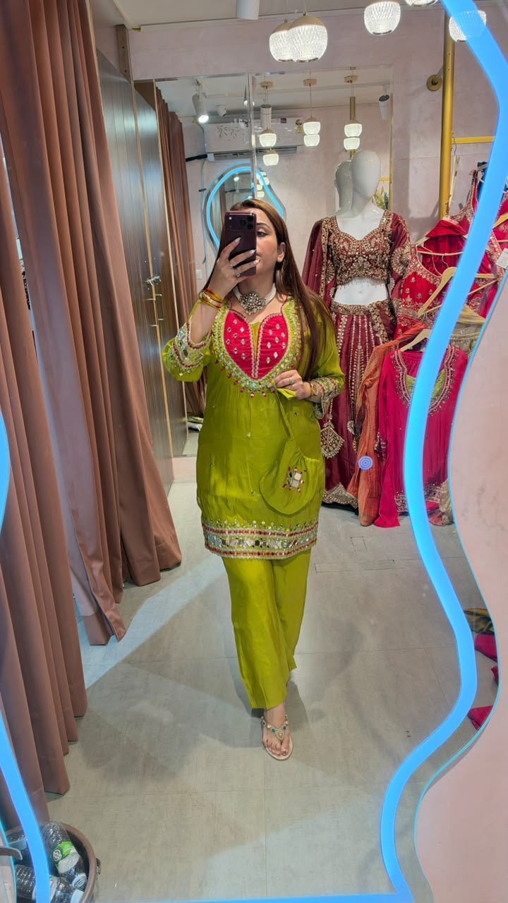 Mirror-Work Festive Kurta Set