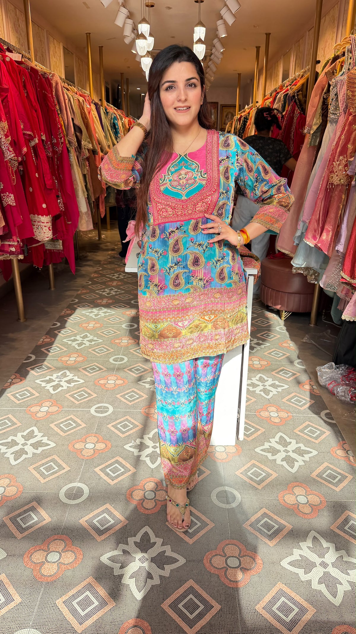 Short Kurta with Wide-Leg Palazzos