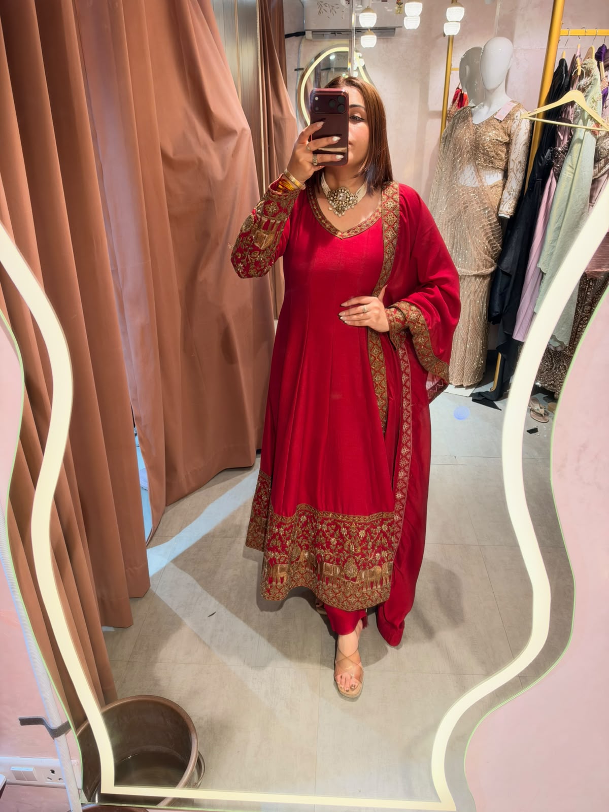 Traditional Anarkali Suit with Heavy Embroidered Border