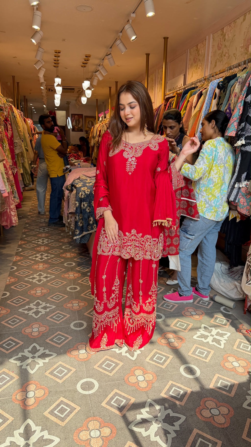 Royal golden Embroidered Kurta & Palazzo Set