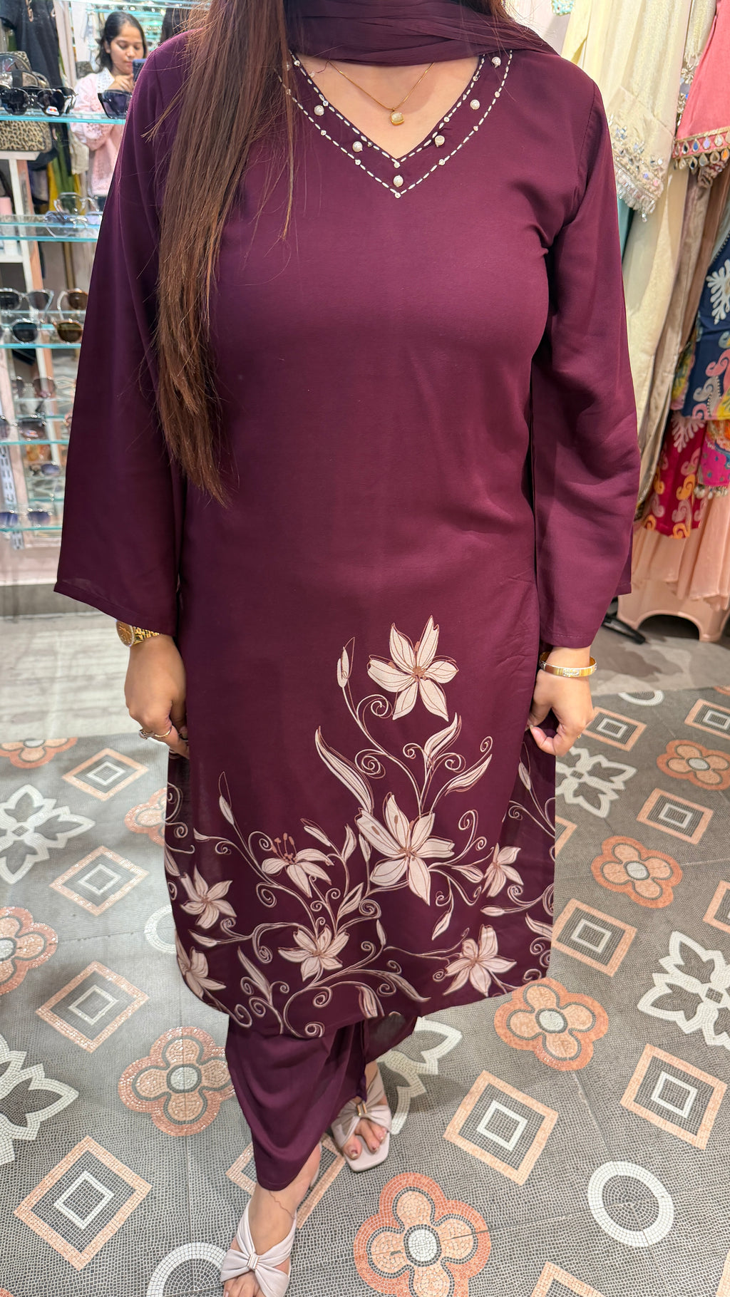 Floral Printed Kurta Set with Dupatta