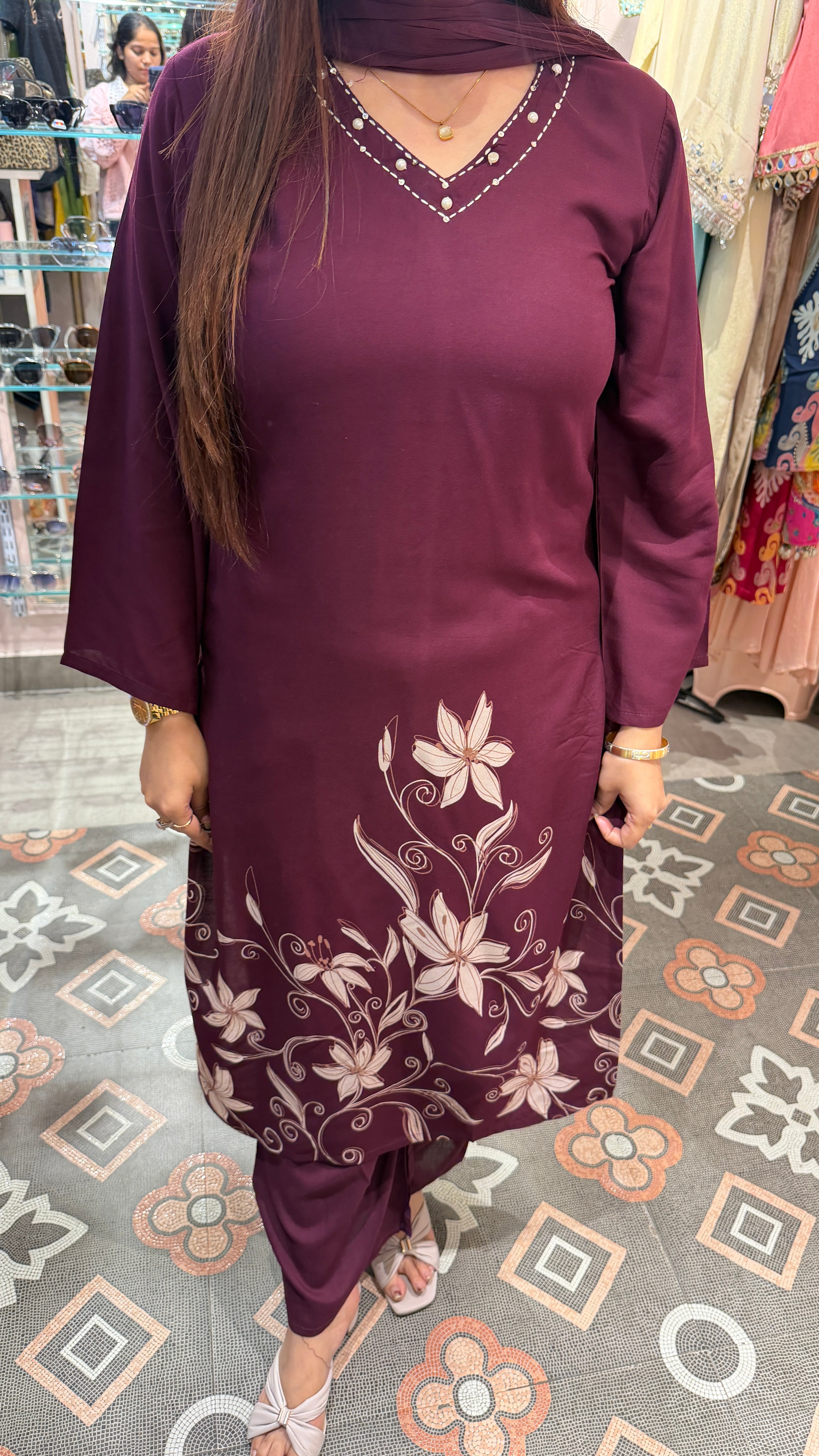 Floral Printed Kurta Set with Dupatta