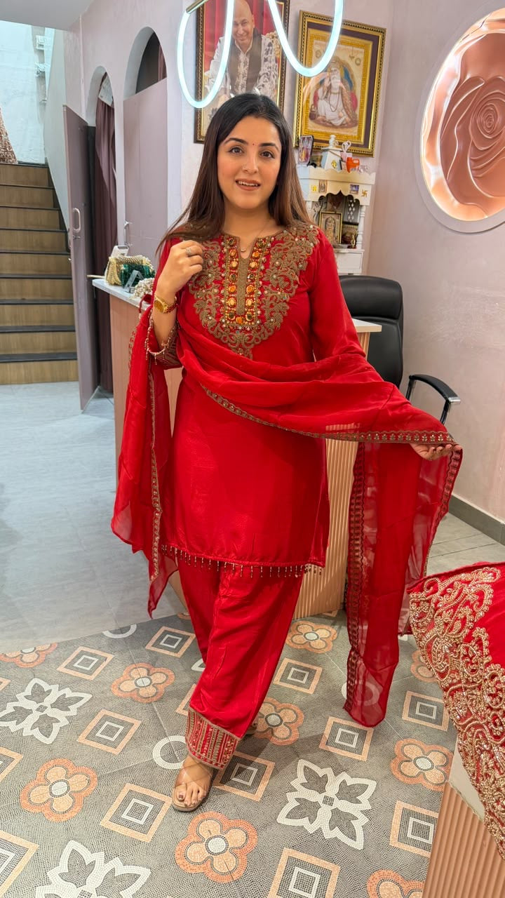 Embroidered Designer Patiala Suit