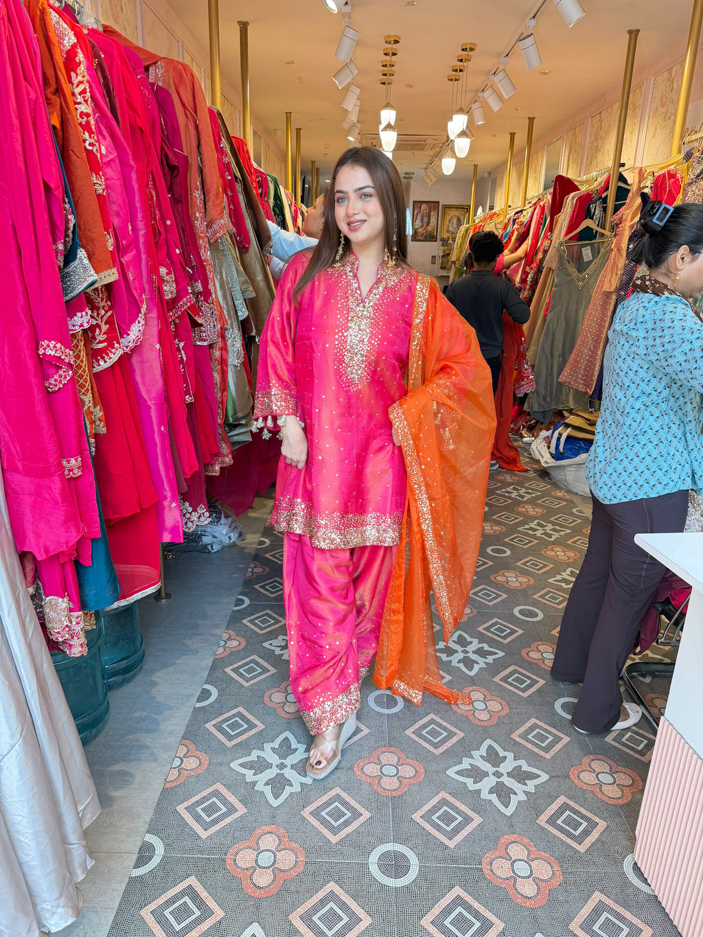 Punjabi Festive Straight-Cut Suit with Patiala Salwar