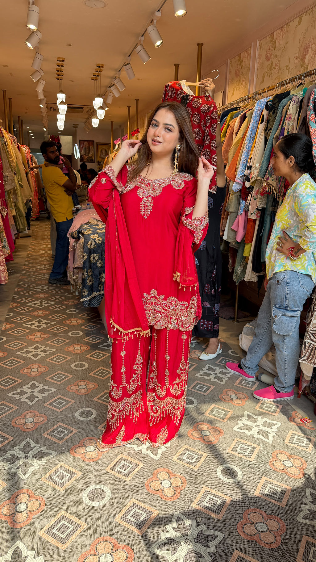 Royal golden Embroidered Kurta & Palazzo Set