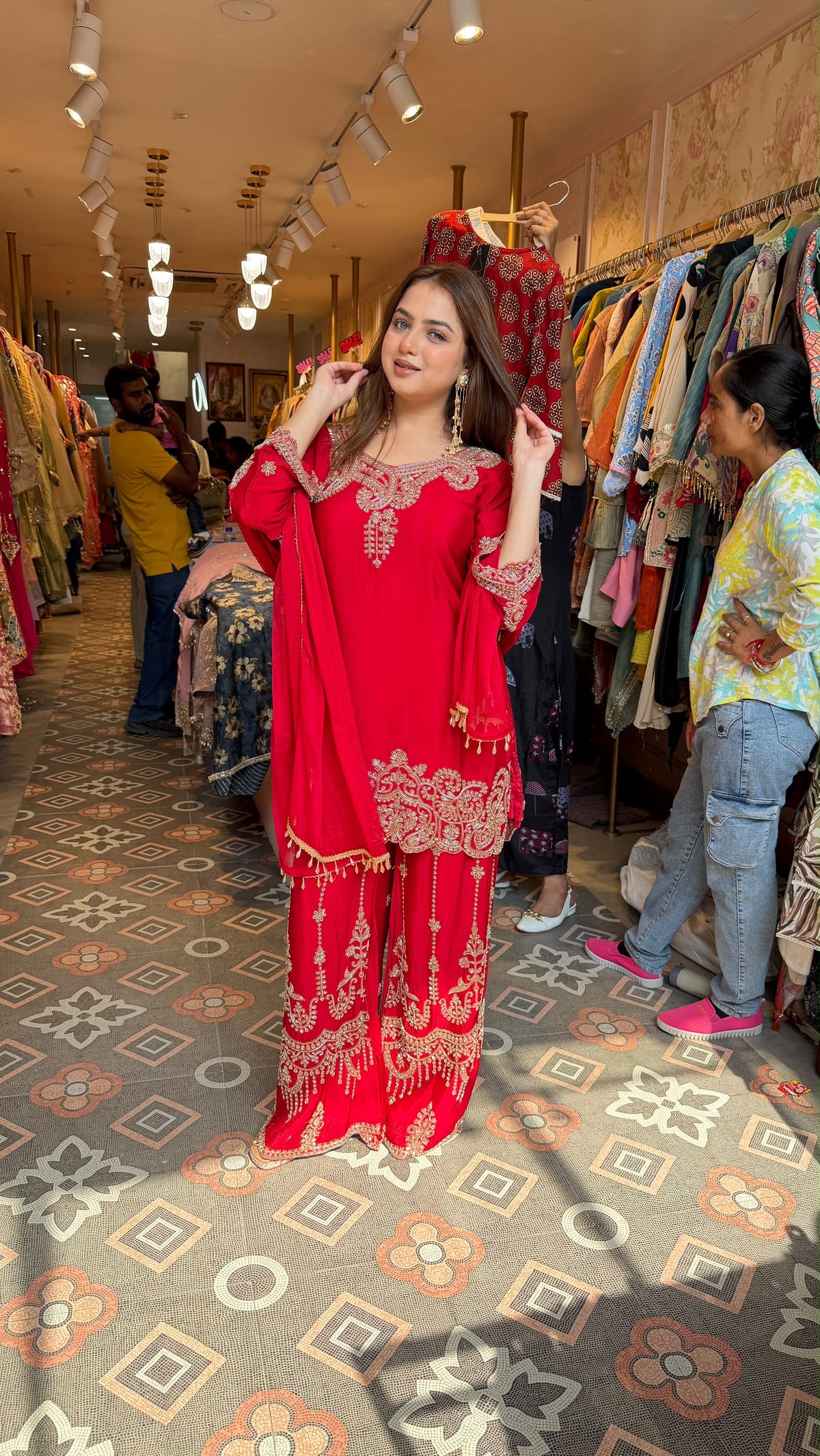 Royal golden Embroidered Kurta & Palazzo Set