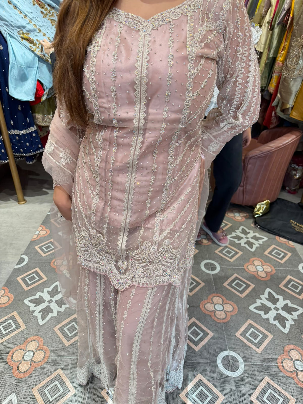 Embroidered Pakistani Sharara Suit