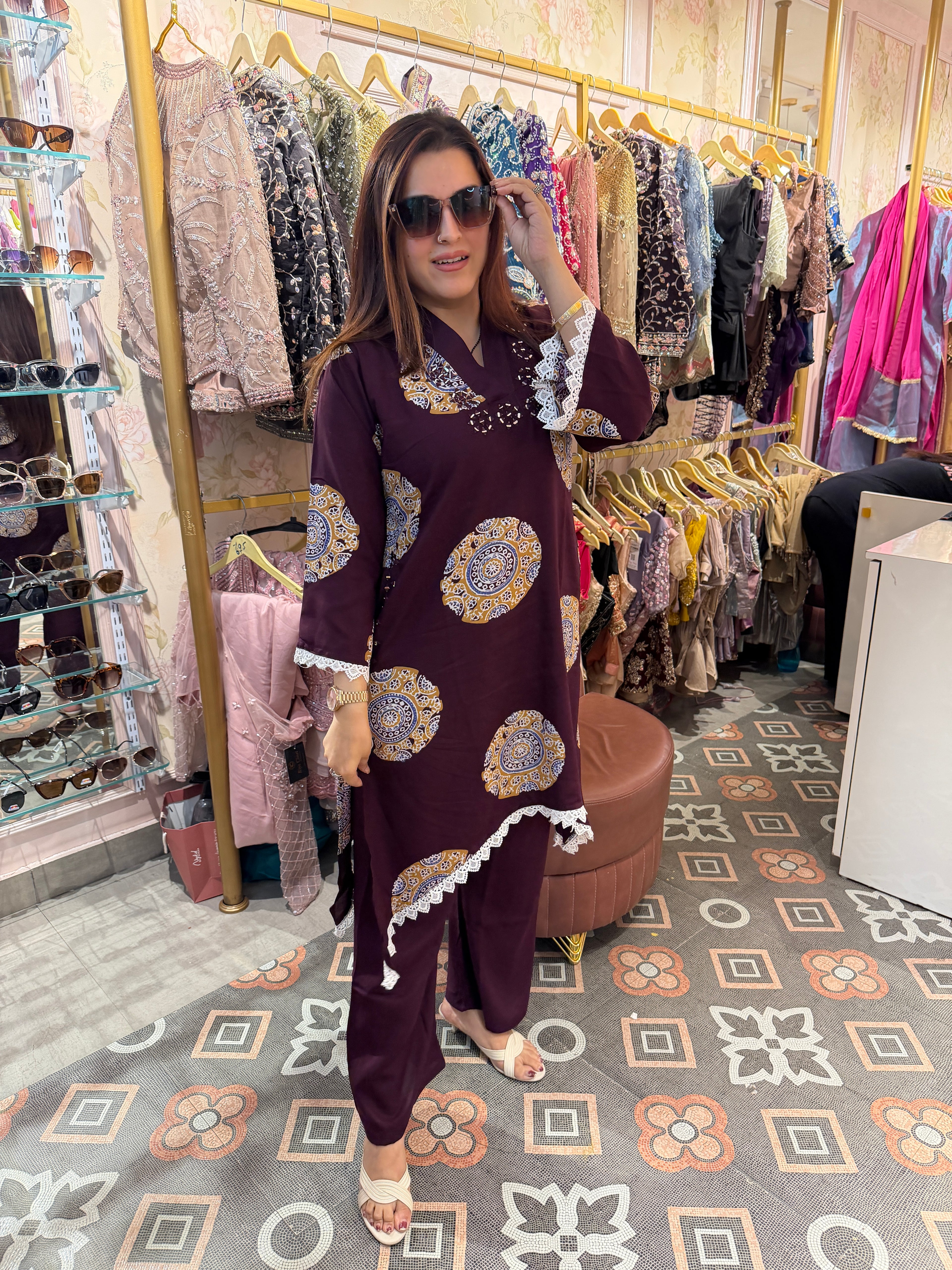 Royal Plum Mandala Co-Ord Set
