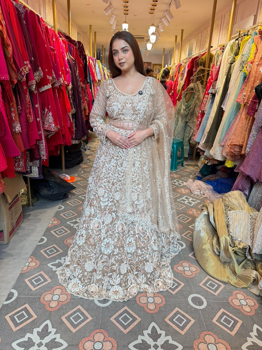 Champagne Beige Bridal Lehenga Choli