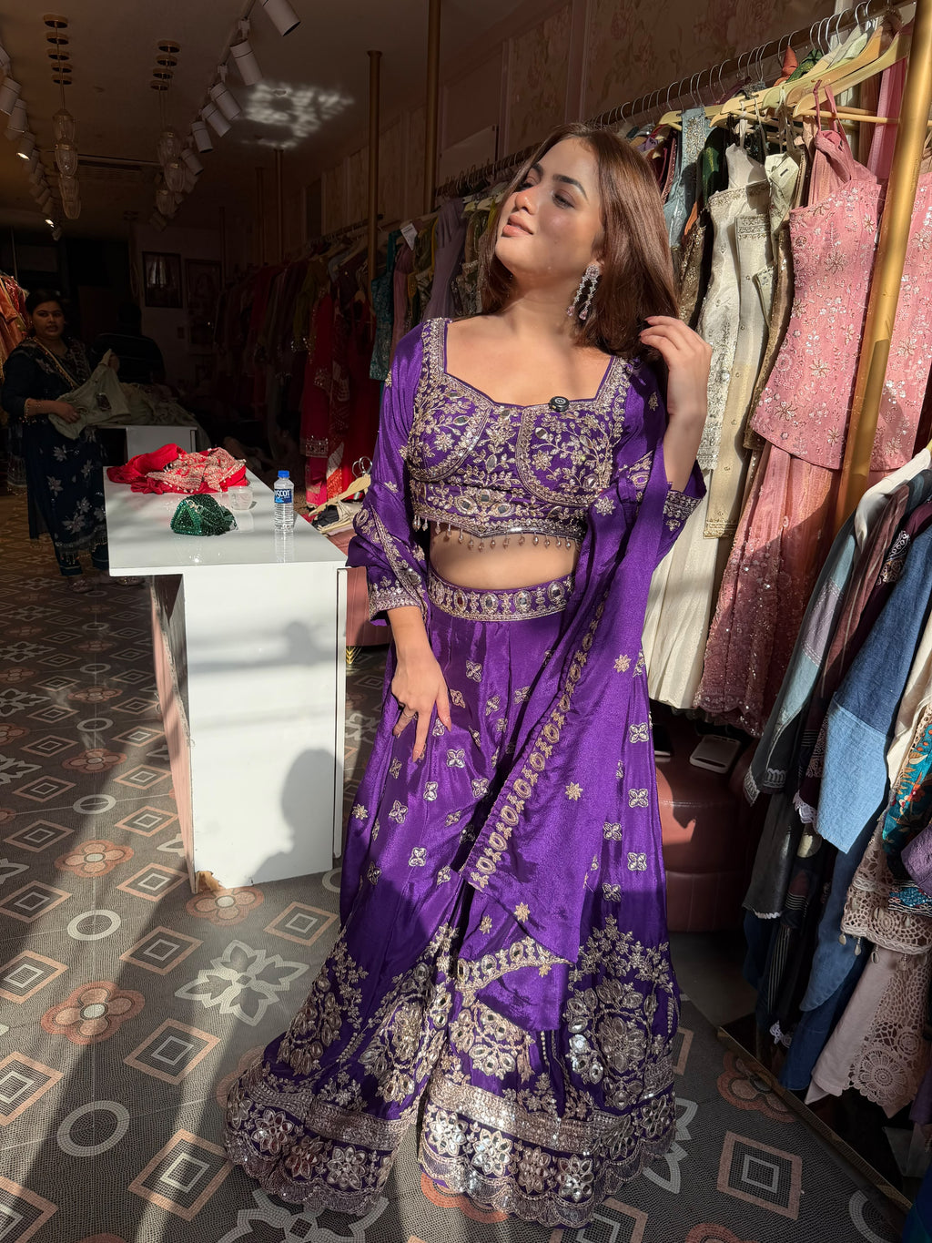 embroidered Blouse Indo-Western Gharara / Sharara Set