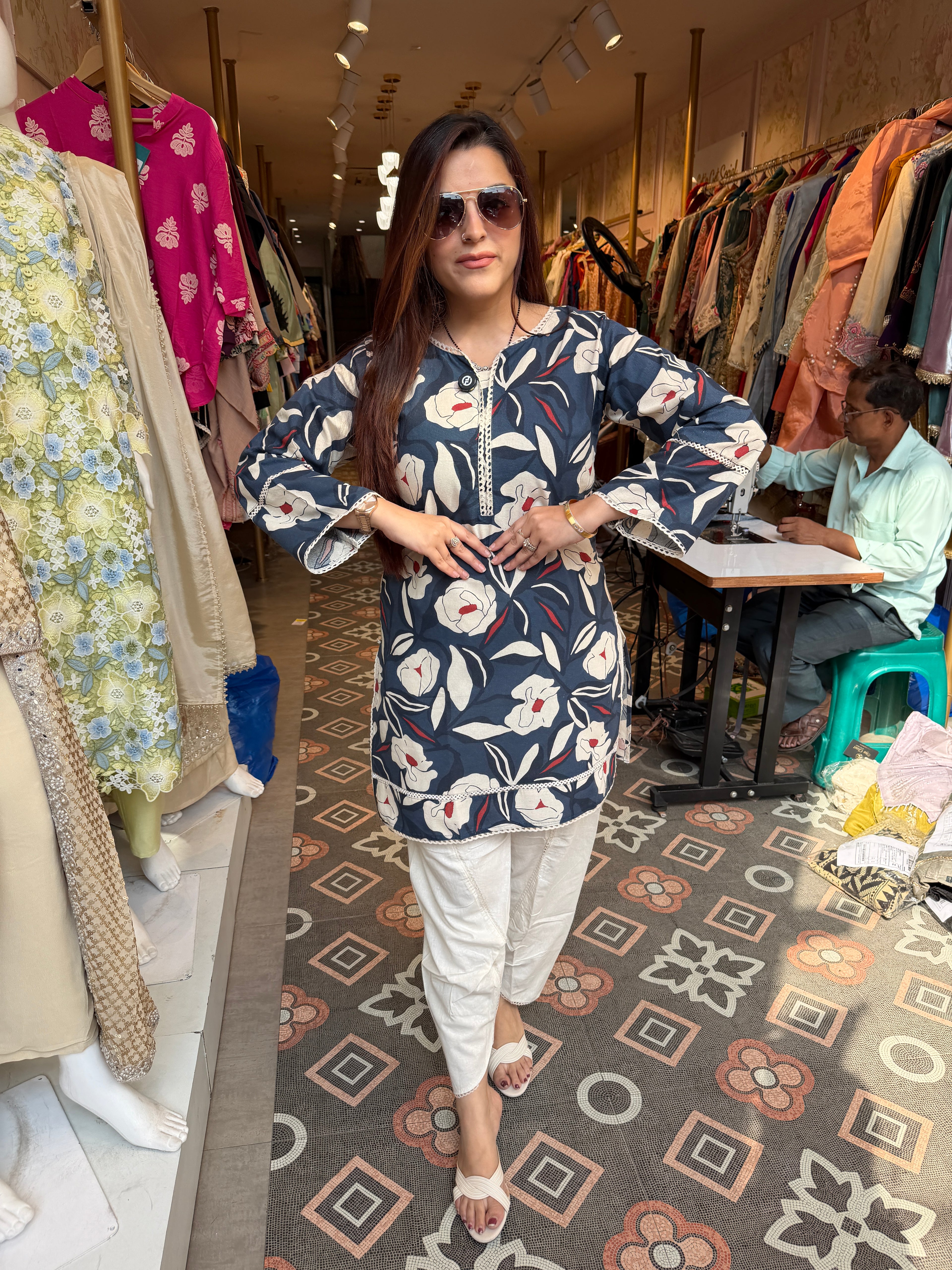 Berry bloom floral tulip pants set