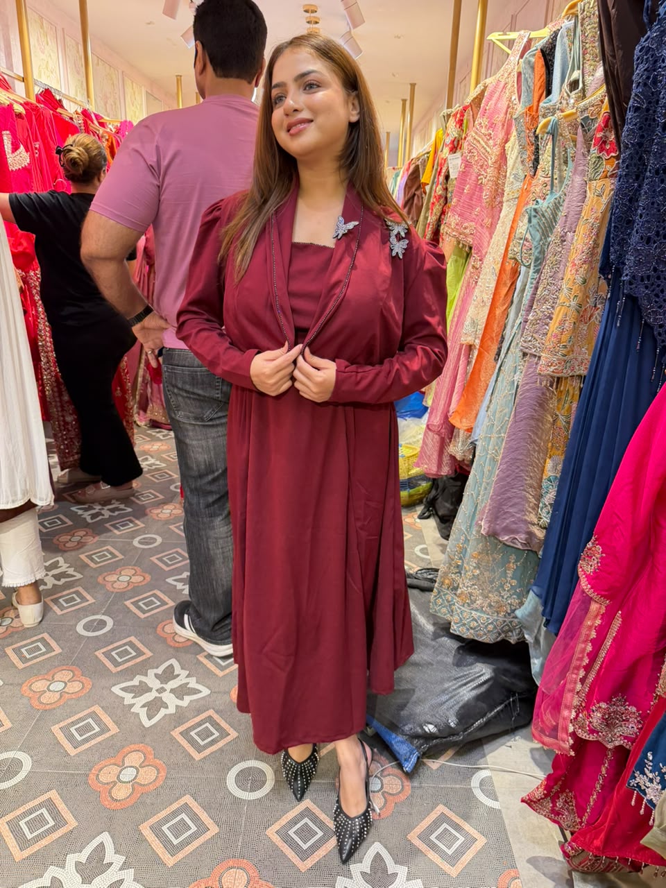 Elegant frock with Shrug Western dress