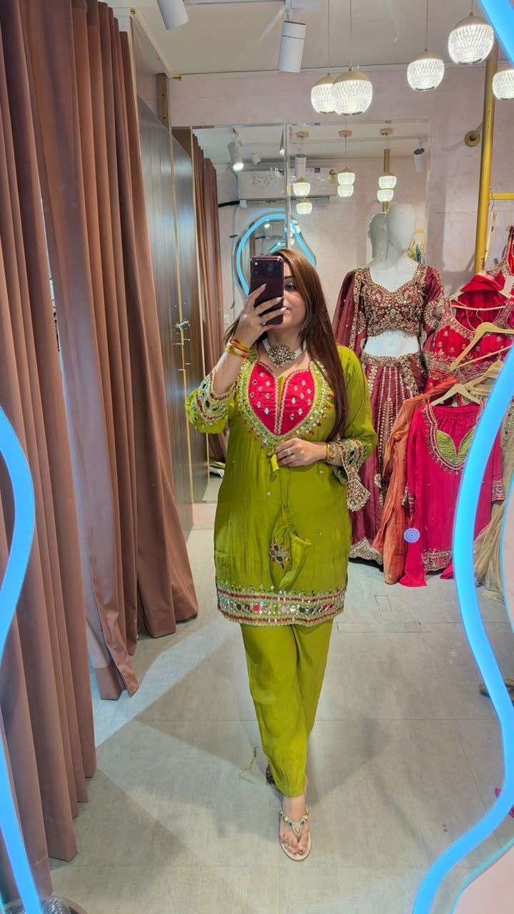 Mirror-Work Festive Kurta Set